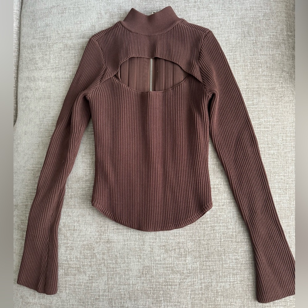 HOUSE OF CB BROWN CORSET TURTLENECK XS